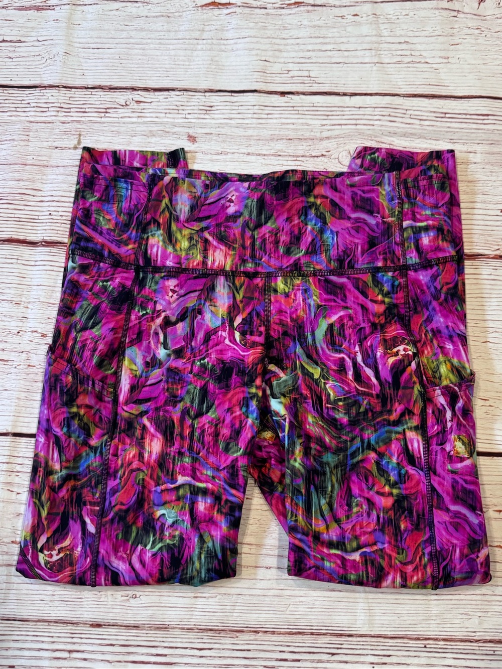 Lululemon Fast and Free High-Rise Tight 25" Nulux in Hyper Flow Pink Multi Sz 10